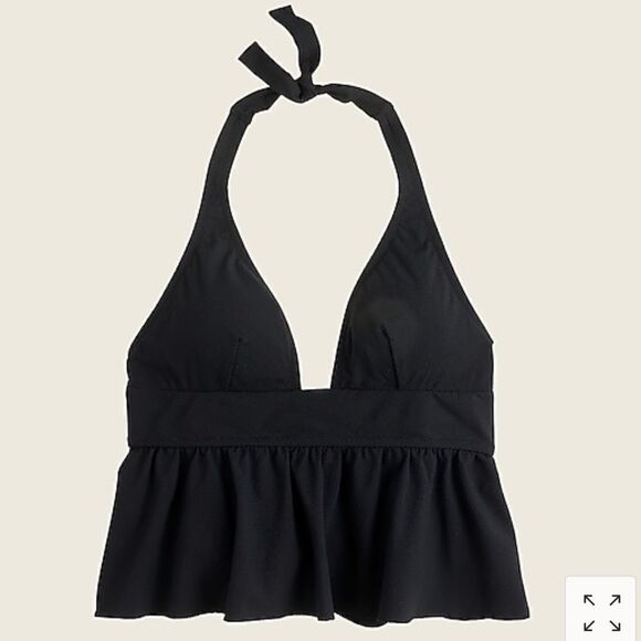 J.Crew Halter peplum tankini top in piqué nylon* - Picture 1 of 3